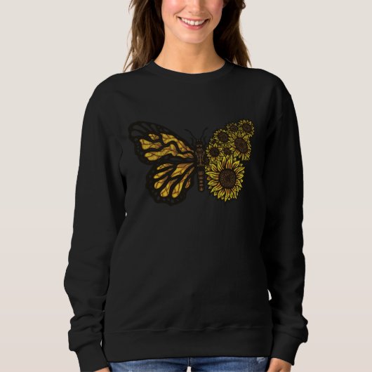 Monarch Sunflower Butterfly Gardener Garden spring Sweatshirt (Vorderseite)