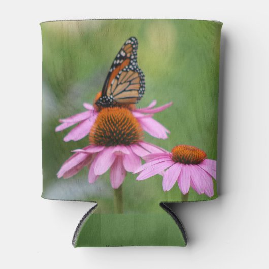 Monarch über Echinacea Dosenkühler (Vorderseite)