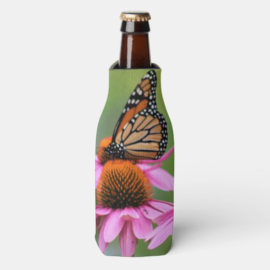Monarch über Echinacea Flaschenkühler (Flaschenvorderseite)