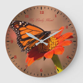 Monarch über Tithonia Mütter Tagesgeschenke Große Wanduhr