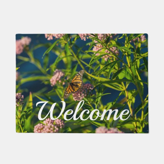 Monarch und Milkweed willkommen Fußmatte (Vorderseite)