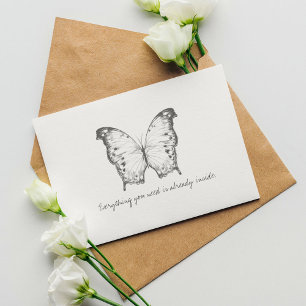 Monarch Vintag Watercolor Butterfly Postkarte