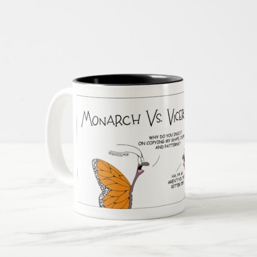 Monarch Vs. Viceroy Butterfly Zweifarbige Tasse (Vorderseite Links)