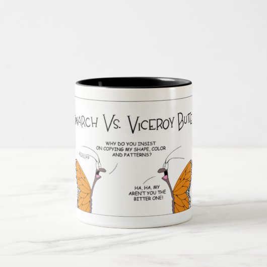 Monarch Vs. Viceroy Butterfly Zweifarbige Tasse (Mittel)