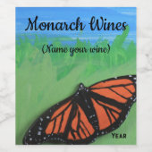 Monarch Wine Butterfly Weinetikett (Einzelnes Label)