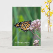 Monarchbutter auf Milchkraut-Beileid Karte (Gelbe Blume)