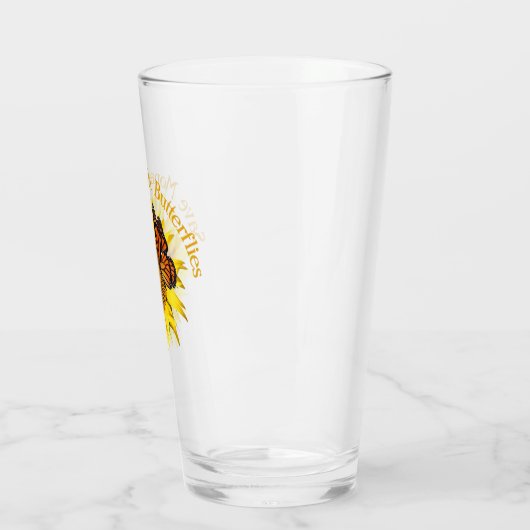 Monarchen-Schmetterlinge, Monarch auf einer Sonnen Glas (Links)