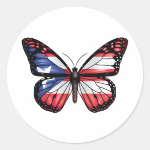 Monarchfahne Puerto Rico Runder Aufkleber