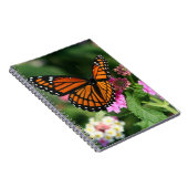 Monarchfalter auf Lantana Flowers.Notebook Notizblock (Rechte Seite)
