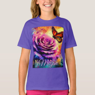 Monarchfalter auf Rose bei Sonnenuntergang Persona T-Shirt