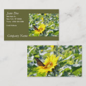 Monarchfalter auf Sonnenblume-Visitenkarte Visitenkarte (Vorne/Hinten)
