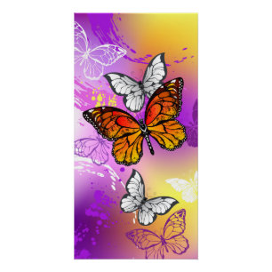 Monarchfalter auf violettem Hintergrund Poster