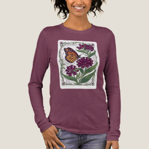 Monarchfalter auf violetter Seidenpflanze Tri-Blend Shirt