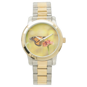 Monarchfalter auf Zinnia Armbanduhr