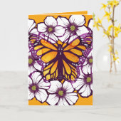Monarchfalter Blumen Karte (Gelbe Blume)