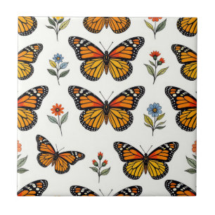 Monarchfalter-Blumenmuster Fliese