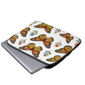 Monarchfalter-Blumenmuster Laptopschutzhülle (Vorne Knopf)