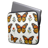 Monarchfalter-Blumenmuster Laptopschutzhülle (Vorderseite Links)