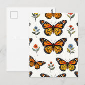 Monarchfalter-Blumenmuster Postkarte (Vorne/Hinten)