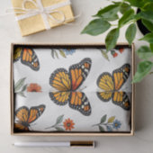 Monarchfalter-Blumenmuster Seidenpapier (Geschenk)