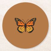 Monarchfalter-Farben Runder Pappuntersetzer (Vorderseite)