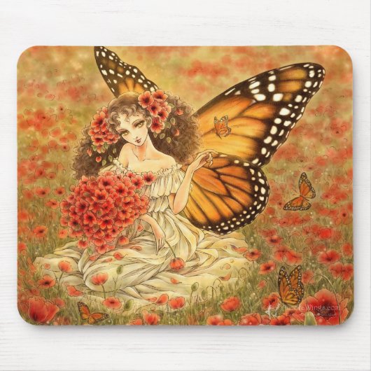 Monarchfalter-Fee Mousepad (Vorne)