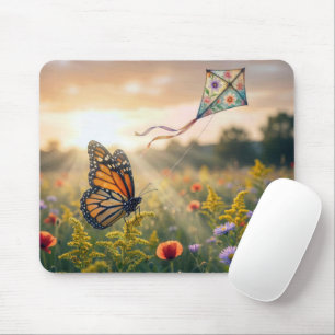Monarchfalter fliegt einen Drachen Mousepad