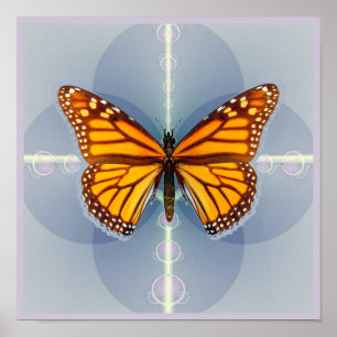 Monarchfalter Geometrische Digitalkunst Poster