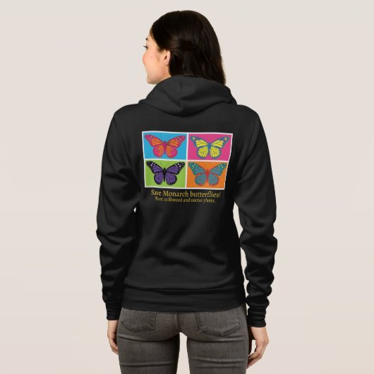 Monarchfalter Hoodie (Schwarz voll)