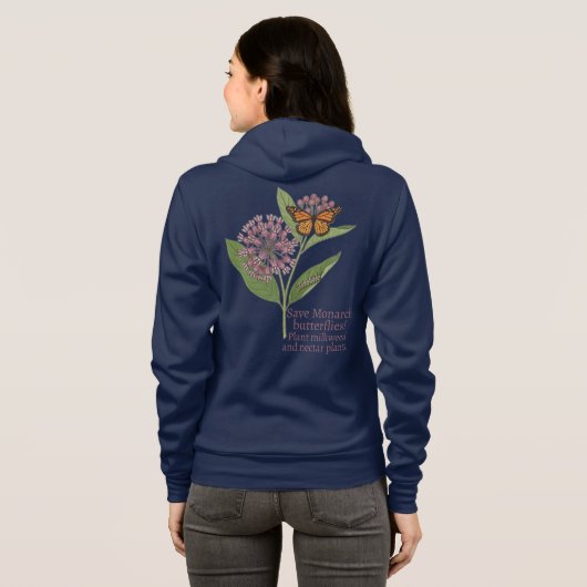 Monarchfalter Hoodie (Schwarz voll)