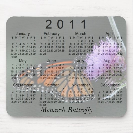 Monarchfalter-Kalender 2011 Mousepad (Vorne)