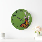 Monarchfalter mit Zahlen Große Wanduhr (Zuhause)