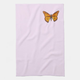 Monarchfalter Pastellrosa Geschirrtuch