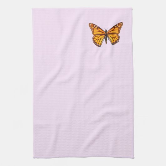Monarchfalter Pastellrosa Geschirrtuch (Vertikal)