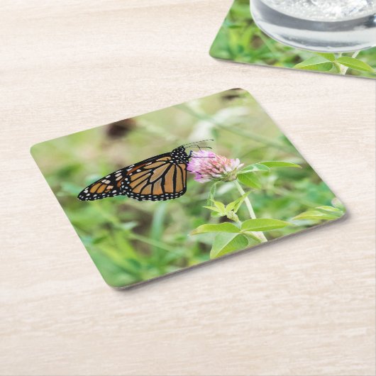 Monarchfalter Rechteckiger Pappuntersetzer (angewinkelt)