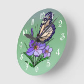 Monarchfalter Runde Wanduhr (Winkel)