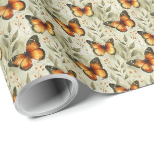 Monarchfalter Schmetterlinge Botanisches Geschenkp Geschenkpapier