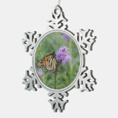 Monarchfalter Schneeflocken Zinn-Ornament (Rechts)