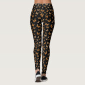 Monarchfalter Schwarzes Muster whimsical Leggings (Rückseite)