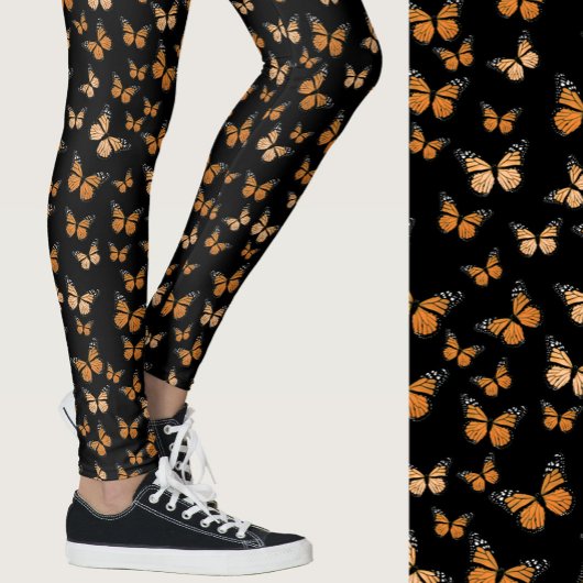 Monarchfalter Schwarzes Muster whimsical Leggings