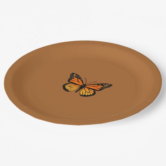 Monarchfalter-Thema Pappteller (Schrägansicht)
