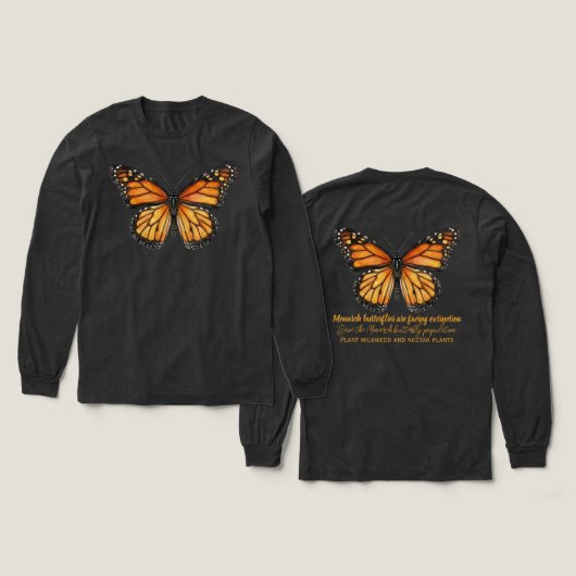 Monarchfalter Tri-Blend Shirt (Design Vorderseite & Rückseite)