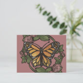 Monarchfalter und Klee Postkarte (Stehend Vorderseite)