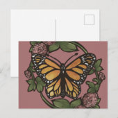 Monarchfalter und Klee Postkarte (Vorne/Hinten)