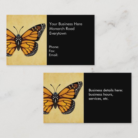 Monarchfalter Visitenkarte (Vorne/Hinten)
