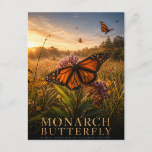Monarchfalter-Wildblumenwiese TIER Postkarte