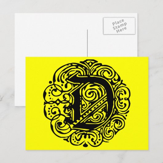 Monarchia Black "D" Postkarte (Vorne/Hinten)