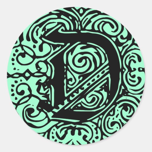 Monarchia Black "D" Runder Aufkleber (Vorderseite)