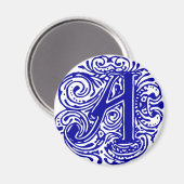 Monarchia Blue "A" Magnet (Vorderseite/Rückseite)
