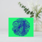 Monarchia Blue "A" Postkarte (Stehend Vorderseite)